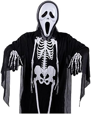 NEYAKE Halloween Costume Skeleton Outfit Skull Dress Up Set Adult Scary Bone Suit