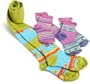 Country Kids Girls  3 Pack Colorful Fun Socks And Tight, Coral, Purple, Kiwi, 7-8