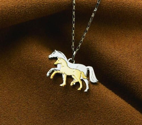 Mare and Foal Two Toned Pendant Necklace