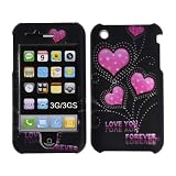 Premium – Apple iPhone 3G – Transparent LOVE YOU on Black Rubberized Design – Faceplate – Case – Snap On – Perfect Fit Guaranteed