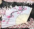 Cherry Blossom Silk Fans - Baby Shower Gifts & Wedding Favors