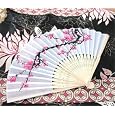 Cherry Blossom Silk Fans - Baby Shower Gifts & Wedding Favors