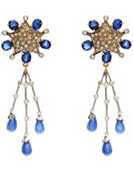 18kt Gold Diamond Pave Gemstone Dangle Earring Fashion Gift Jewelry