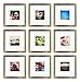 Tiny Mighty Frames 9-Set, Metal, Square Instagram Photo Frame, 8x8 (4x4 Matted) (9, Gold)