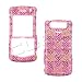Handmade Hearts Love Bling Crystal Diamond Stone Pink Protective Cover Case for BlackBerry Pearl 8130