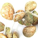 20mm faceted autumn jasper flat teardrop beads 8.5"