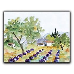 Lavender Field, Green Trees - Gift Enclosure Cards (set of 12)