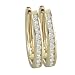 14K Yellow Gold 1/2 ct. Channel Set Diamond Hoop Earrings