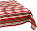 DII Christmas Stripe 52 by 52 Tablecloth, Multi Green/Red Stripe