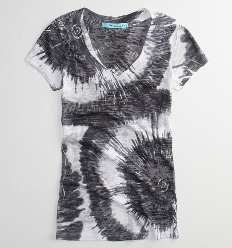 H.I.P. Tie Dye Burnout V-Neck Tee - White X Lrg