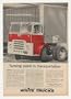 1961 White Compact Tractor Truck Turning Point Print Ad