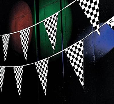 Adorox Black White Checkered Flags Party Banner 100 ft Pennant Car Racing Kid's Birthday
