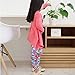 Molil Kids Girls Long Sleeve Irregular Hem Floral Shirt Pants Outfits Set Red Medium