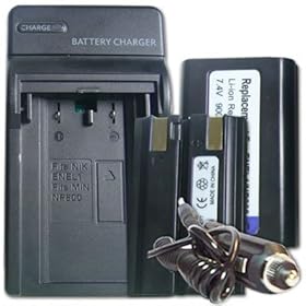 NEW TWO BATTERY + CHARGER For Nikon Coolpix 775 880 885 995 ENEL-1 EN-EL1 + car plug