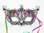 Black Metal Venetian Cat Mask/Color Glitter