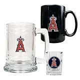 MLB Los Angeles Angels 15-Ounce Tankard, 15-Ounce Ceramic Mug & 2-Ounce Shot Glass Set - Primary Logo
