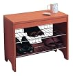 Rubbermaid 3G8900HONEY 9-Pair Wood-Finish Shoe Bench
