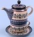 Polish Pottery Teapot / Cup / Saucer 2 Cup