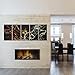 Pure Art Abstract Guitar Heat - Large Music Metal Wall Art Decor - Set of 5 Panels Sculpture for Kitchen or Living Room - 64