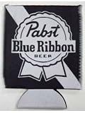 Pabst Blue Ribbon Coozie Black and White