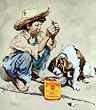 Boy, Dog, and Blue Ribbon Malt - Fine-Art Gicl??e Photographic Print - 8"x10" Enlargement from a Classic Vintage Postcard