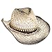 Dorfman Pacific Women Straw Western Cowgirl Hat w/ Glass Beads (Natural & Black)