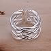 Naivo 18K Gold Plated Fashion Womens Cz Ring Wide Style Opening Free Yards (white gold)