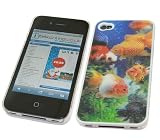iTALKonline GOLD-FISCH ORANGE ROT BLAU 3D Armour Hybrid-Festplatte Robustem Polycarbonat Schutz Clip am Gehäuse / Cover / skin Für Apple iPhone 4 4G HD