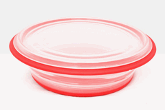FoldTuk 6 Cup Round Collapsible Bakeware and Storage Container, Red