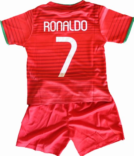 2014 Cristiano Ronaldo Home Portugal Football Soccer Kids Jersey & Short FREE PORTUGAL GIFT