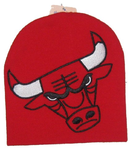 Chicago Bulls NBA Team Apparel Large Logo Knit Beanie Hat