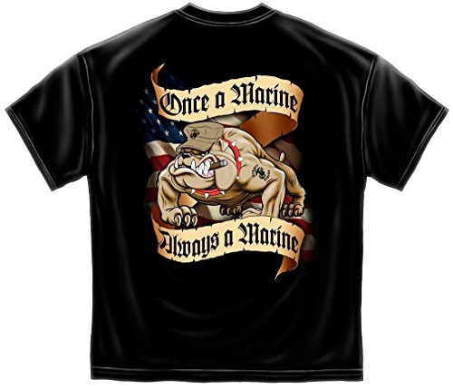 Marine Corps, USMC T-Shirt Once A Marine Always A Marine Corps Black