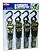 S-Line SL66 Ratchet Tie Downs with S-Hooks, Camouflage Webbing, 1-Inch by 8-Inch, 400-Pounds Working Load Limit, 4-Pack