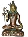 Altar Idol Meditating Lord Shiva - Brass Sculpture India God 9"