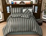 11pc Bed-in-a-Bag Sheldon Chocolate - Full - Comforter Set-includes 1000TC Egyptian Cotton Sheet Set
