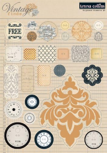 Teresa Collins Designs Vintage Finds Chipboard Elements 2