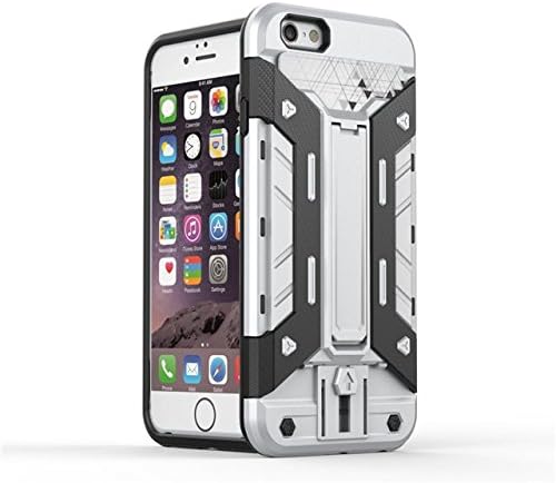 Iphone 6S Case,SJP Heavy Duty Armor Protective Cover Shock Reistant Case for Iphone 6S Bumper Back Case With KickStand (Silver)