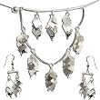 Necklace Earings Sterling Silver Black Onyx Jewelry (snklcs110)