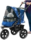 Pet Gear No-Zip AT3 Pet Stroller, with Zipperless Entry, Midnight River