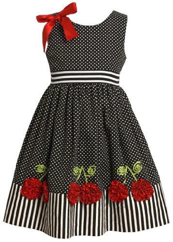 Bonnie Jean Girls 4-6x Dress With Dots And Stripes