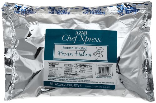 Azar Nut Company Pecan Halves, Roasted, Unsalted, 32-Ounce Resealable Bag by Azar Nut Company