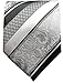 Silver and Black Silk Tie and Pocket Square . Paul Malone Red Line