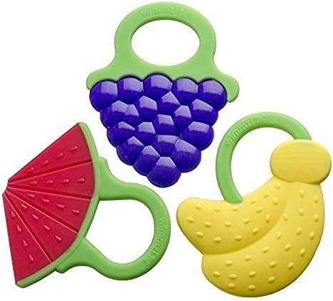 Baby Teething Toys, Best Infant Teething Pain Relief-Works Or Your Money Back! 100% Safe & Fun 3 Soft, Chewy Teethers With Rings: Banana, Grape & Watermelon-BPA, teething
