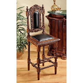 Hand-carved Solid Mahogany Antique Replica Gothic Bar Stool by XoticBrands&node=1055398