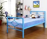 Blue Metal Twin Size Day Bed (Daybed) Frame With Rails