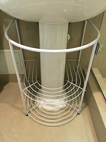 Bathroom Storage Rack white Under Pedestal Sink Towels Stand Modern Shelves