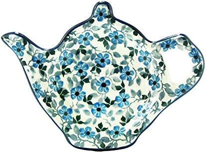 Polish Pottery Teapot Teabag Holder Boleslawiec Poland Traditional Stoneware Pattern 766-2008