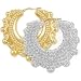 Jewelco London 9ct Yellow gold Crystal-set Spikey Creole Earrings