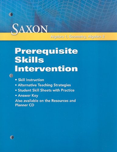 saxon math prerequisite skill intervention 2009
