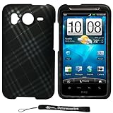 Black Smooth with Silver Plaid Design Cover / 2 Piece Snap On Crystal Prote ....